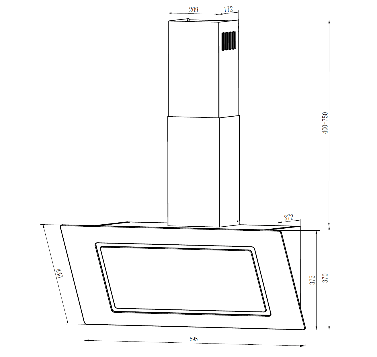 Silverline Væghængt emhætte JH 341-60 SR - Billede 2